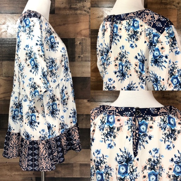 NWT Sunny Leigh Lightweight Silky Floral Tunic Top - Picture 6 of 7